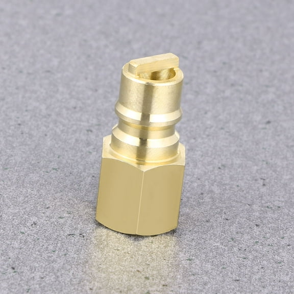 Worgeous Propane Quick Connector with Safety Shut Off Valve for Gas Grill and Camping Stove 3/8 Inch Brass Golden