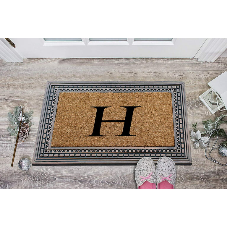 A1 Home Collections A1HC Border Beige 24 in. x 39 in. Rubber and