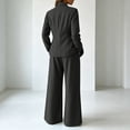 thumbnail image 6 of Atkumj Blazer Outfits for Women 2 Piece Sets Stylish Lapel Tie Waist Cardigan and Wide Leg Pants Suit Set Versatile Solid Color Womens Two Piece Sets for Business Casual L, 6 of 9