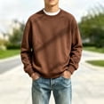 thumbnail image 3 of Abcomgle Boys Long Sleeve Tops 7-16 Soft Solid Crewneck T Shirts for Boys Fall Basic Boys Tops Essential Layering for Boys, 3 of 5