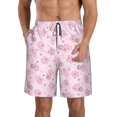 thumbnail image 1 of Wukai Cute Pig Print Beach Trunks with Compression Liner Swimsuit Quick Dry Beach Sports Shorts with Pocket-XX-Large, 1 of 6