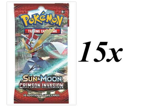 Pokemon Sun & Moon Crimson Invasion Elite Trainer Box Bonus 4 Pack Tin 