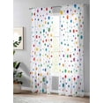 thumbnail image 4 of Sheer Curtains 96 Inches Long, Colorful Polka Dot Light Filtering Window Curtains for Living Room/Bedroom, Rainbow Point Vibrant Rod Pocket Voile Sheer Curtain Drapes, 52"W x 96"L, 2 Panels, 4 of 8