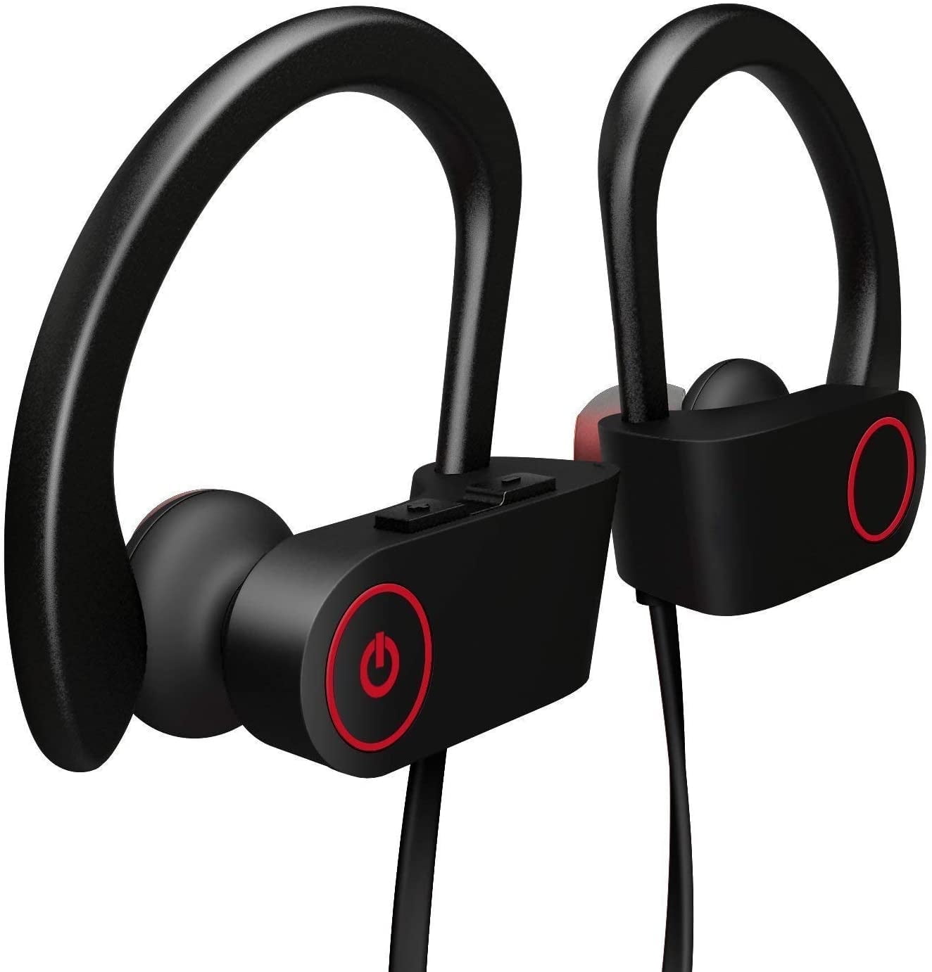 TiokMc Bluetooth Headphones, Wireless Sports Earphones with Mic, IPX7 Waterproof Noise Cancelling In-Ear Earbuds, 8H Battery Stereo Sweatproof Headsets for Running, Gym, Workout