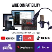 Podcast Microphone Kit with V8S Superior Live Sound Card Condenser Microphone BM-800 & Bluetooth DJ Mixer Metal Holder for Studio Recording Singing Broadcast