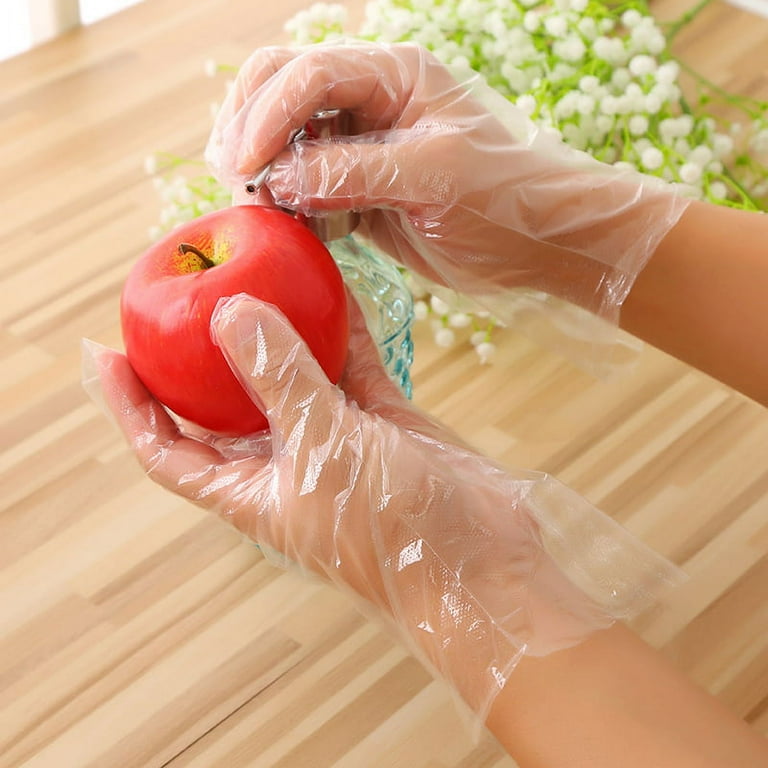 100pcs HANDY Disposable Plastic Gloves Transparent Food Handling Hygienic  Catering