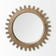 thumbnail image 2 of 26" Round Brown Wood Frame Wall Mirror, 2 of 2