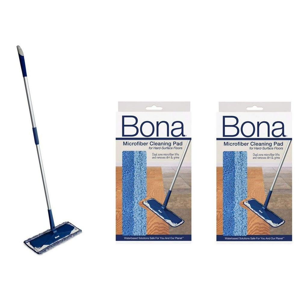 Bona Microfiber Floor Mop + Bona Microfiber Cleaning Pad 2 Pack