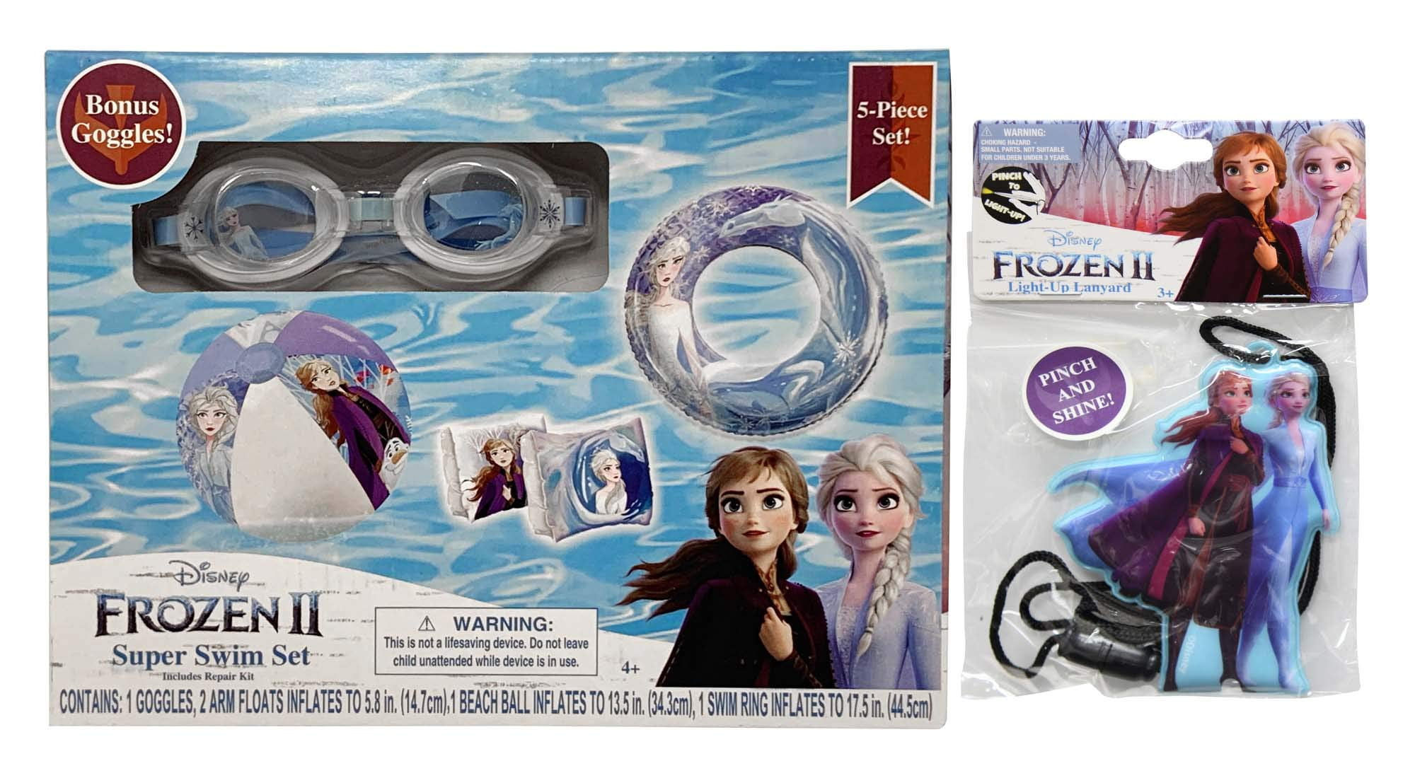 Disney Frozen 2 Piece Swimming Pool Armbands & Goggles Set New 
