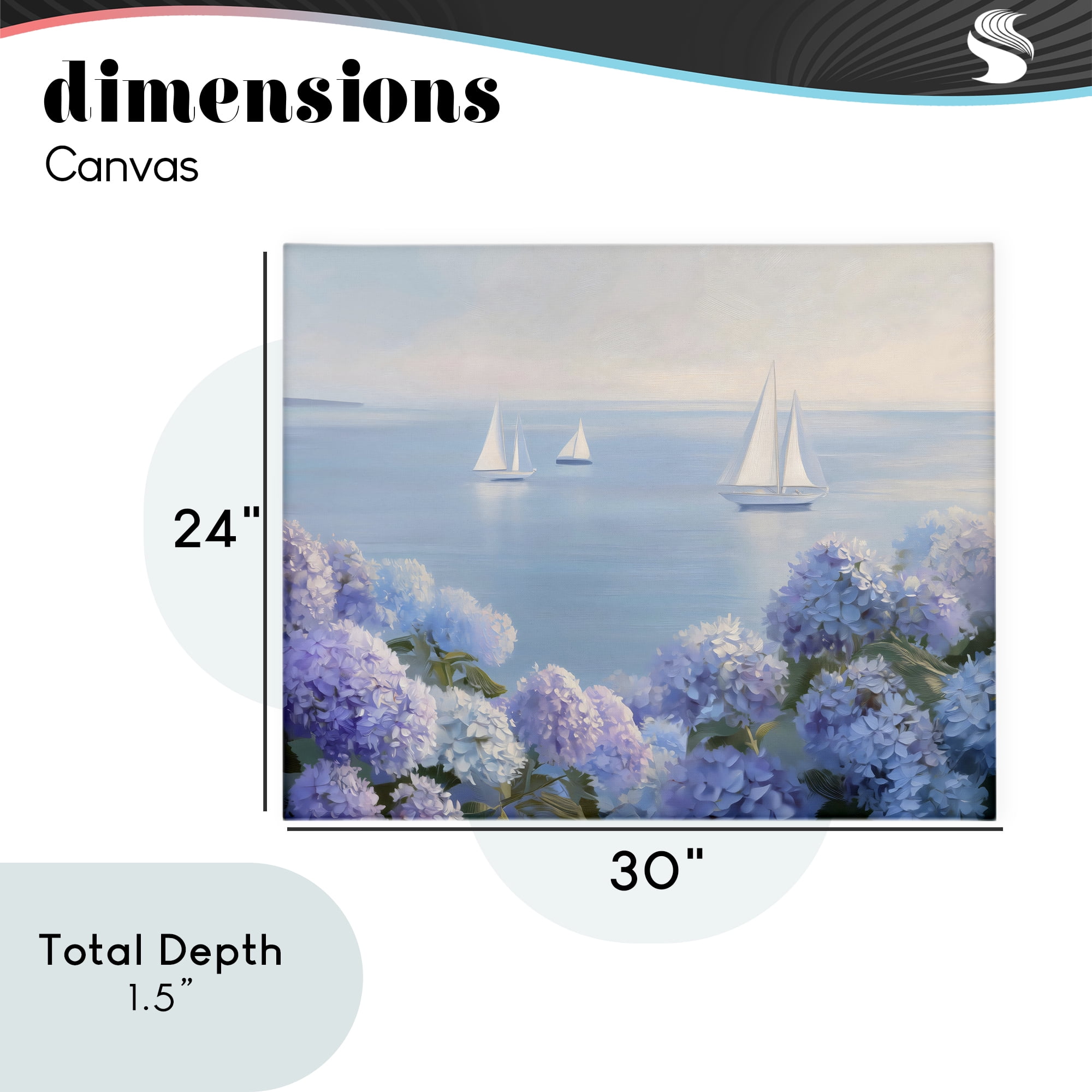 Stupell Industries Sailboats & Hydrangeas at Sea Canvas Wall Art, design by LSR Design Studio