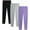 Violet/Grey Heather/Black, variant on Girls Leggings - 3 Pack Cotton Stretch Pants Colorful Leggings for Girls (7-12)