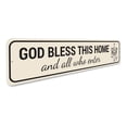 thumbnail image 3 of God Bless This Home Sign, Religious Sign, Christian Inspirational Sign - 4x18 inches, 3 of 4