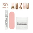 thumbnail image 5 of Salon Perfect Artificial Fake Press On Nails, 418 Charmed, Gold Butterfly, Long Square, File, Glue, and Prep Pad Included, 30 Nails, 5 of 7