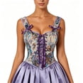 thumbnail image 2 of PBFRDSJ Women's Vintage Corset Top Renaissance Overbust Bodyshaper Stretchy Lace-Up Bustier for Ren Faire & Casual Outfits, 2 of 5