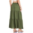 thumbnail image 6 of Ediodpoh Womens Skirts Summer Casual Smock Layered Tiered High Waisted A Line Flowy Long Skirt with Pockets and Maxi Skirts for Women Green S, 6 of 6