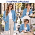 thumbnail image 5 of WUJINXIA Womens Lightweight Loose Fit Cardigan Coat Open Front Long Sleeve Sweater Jacket with Side Pockets, 5 of 6