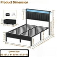 thumbnail image 3 of Dyzom Queen Size Bed Frame with Upholstered Headboard, Platform Queen Bed with 2 Storage Drawers and LED Lights, Built in Charging Station, Heavy Duty Metal Support, Noise Free, No Box Spring Needed, 3 of 7