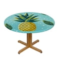 thumbnail image 3 of GOSMITH Watercolor Pineapple Round Tablecloth Waterproof White, 3 of 7