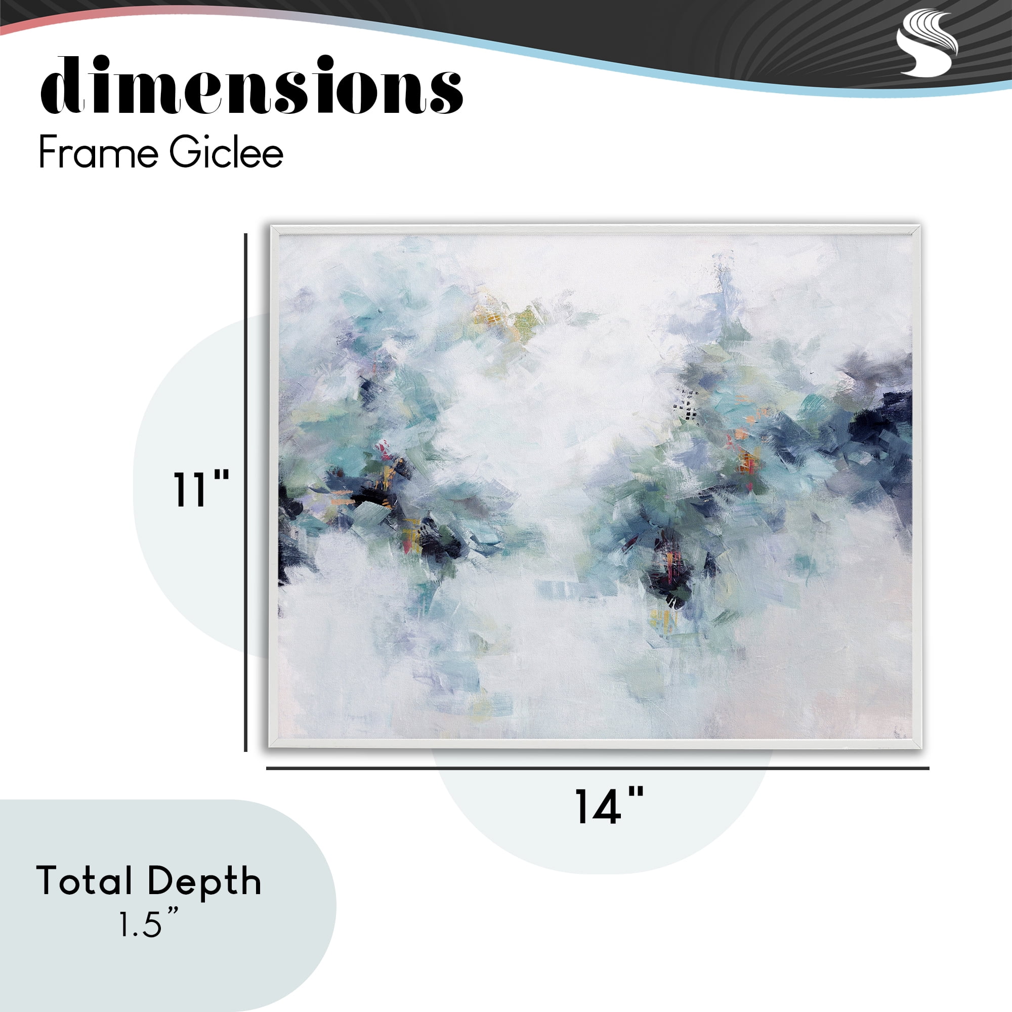 Reaching Out Abstraction White Framed Giclee Art, design by Karen Hale