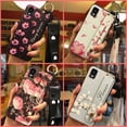 thumbnail image 2 of LYM-Phone Case For TCL 30Z/30LE/T602DL, Fashion Design Wristband Anti-knock Back Cover Durable Phone Holder Wrist Strap Flower Kickstand Waterproof Dirt-resistant Silicone Soft case Ring, 2 of 9