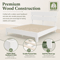 thumbnail image 5 of Zimtown Full Size Bed Frame,Solid Rubber Pine Wood Platform Bed Frame, Bedroom Bed with Headboard, White, 5 of 10