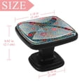 thumbnail image 4 of 4 Pcs Square Cabinet Handle Cupboard Knob Drawer Pulls Handle Floral Flower Drawer Knobs with Screws Furniture Decoration, 4 of 7