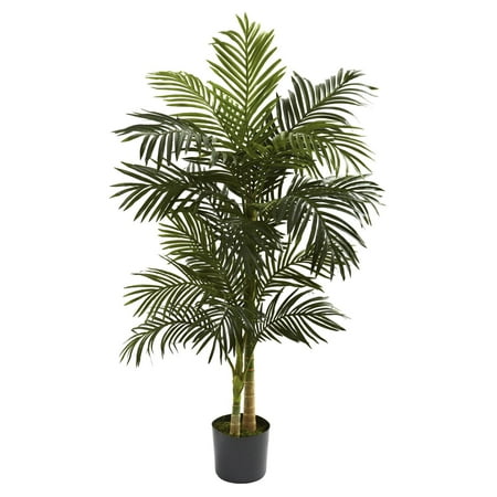 Nearly Natural 5-ft. Artificial Golden Cane Silk Palm Tree, (Best Garden Palm Trees)