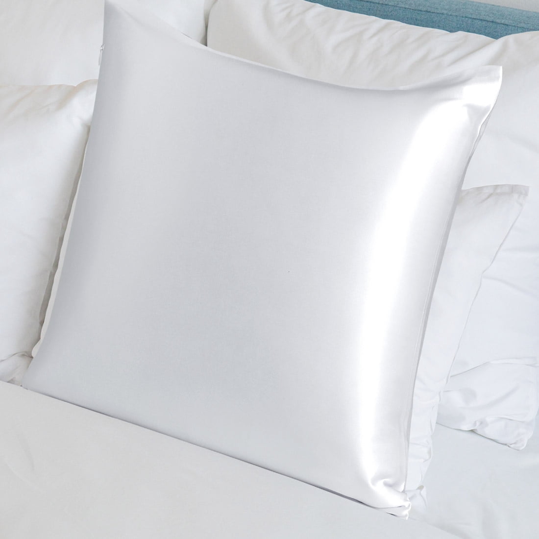 PiccoCasa Silk Pillowcase for Hair and Skin, 22 Momme Silk Pillow Cases Covers with Zip King Silver