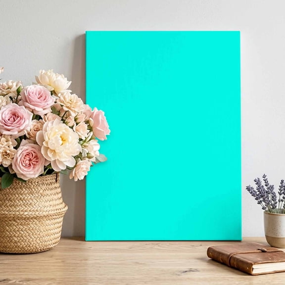 Teal Soild Canvas Wall Art Framed Wall Decor for Living Room Bedroom Bathroom, Color Canvas Pictures Ready to Hang Decor, 20"x30"