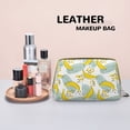 thumbnail image 4 of Cute Banana Leaves Makeup Bag, Leather Waterproof Travel Toiletry Bag, Large Capacity Cosmetic Bag Make up Bags Organizer fro Travel Size Toiletries Women Girls, 4 of 4