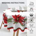 thumbnail image 5 of Christmas Poinsettia Flower Round Tablecloth Washable Reusable Decoration Table Cover for Kitchen Party 60", 5 of 6