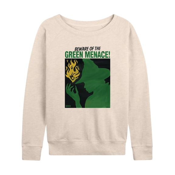 Wicked: Part 2 -  Elphaba Green Menace - Women's French Terry Long Sleeve Pullover