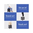 thumbnail image 3 of Quik Cart Collapsible Rolling Crate On Wheels For Teachers Tote Basket 80 Lbs Capacity Made From Heavy Duty Plastic Used As A Seat Black, 3 of 7