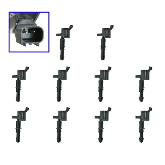 TRQ Spark Ignition Coil Pack Kit Set of 10 for Super Duty V10 6.8L ICA61640