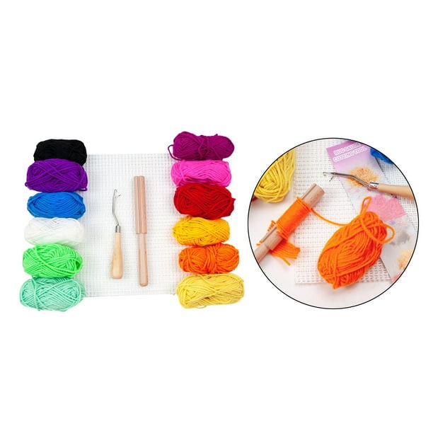2x Kit de Fabrication de Tapis Bricolage Creative Latch Crochet Fait Main