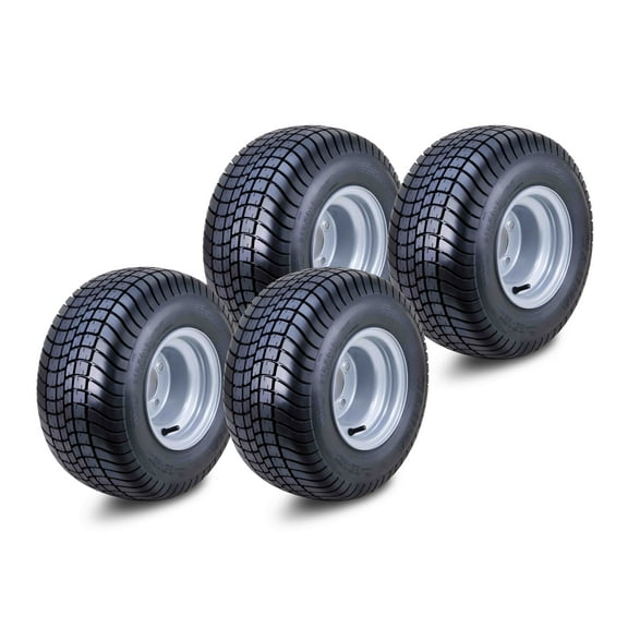 WANDA Golf Cart Tire Wheel Assembly 215/60-8 4-Ply with 4 Lugs on 4" PCD Silver Rim Set 4 -14010