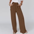 thumbnail image 3 of REALiKUN Women Casual Wide Leg Pant Elastic Waist Wide Leg Linen Pant Loose Long Palazzo Trousers with Pockets, 3 of 6