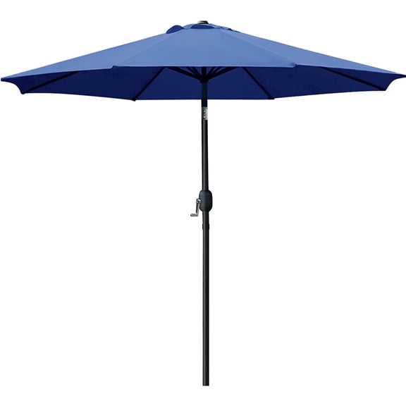 Bibana 9ft Patio Umbrella Outdoor Market Umbrella Table Umbrella with Push Button Tilt, Easy Crank Lift, 8 Steel Ribs