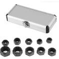 thumbnail image 4 of HAHDAXIA 10 Pcs Short Profile Bolt Extractor Set, Screw Bolt Nut Removal Extractor Socket Tool Kit, 9-19mm Metric Nut Remover Tool Set with Aluminium Carrying Case, 4 of 7