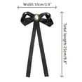 thumbnail image 2 of DARING DIVA Women's Long Ribbon Pre-Tied Bow Tie with Faux Pearl Black, 2 of 5