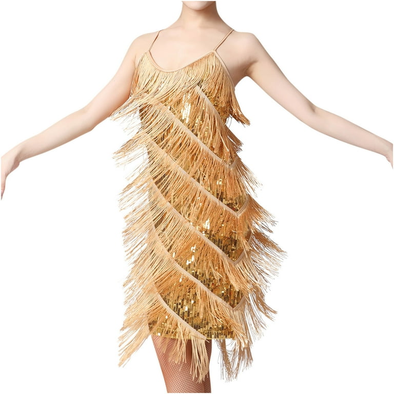 Up to 65 off!Lolmot Plus Size Sequin Dress Women's Fringe 1920s Gatsby  Cocktail Dress Sexy Tassel Latin Dance Dress Sleeveless Spaghetti Strap  Party Flapper Dresses - Walmart.com