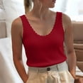 thumbnail image 6 of Sokhug Tank Top for Women's Scalloped Edge Ribbed V Neck Sleeveless Slim Fit Casual Cami Summer Tank Tops, 6 of 6