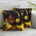 thumbnail image 3 of RUIYC Black Art Throw Pillow Covers Afro Black Girl African Square Pillow Cases Cushion for Sofa Bedroom Home Decor, 3 of 5