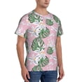 thumbnail image 2 of Bixox Men's Lilies Flowers Printed Short Sleeve Skinny Athletic T-Shirt, 2 of 6