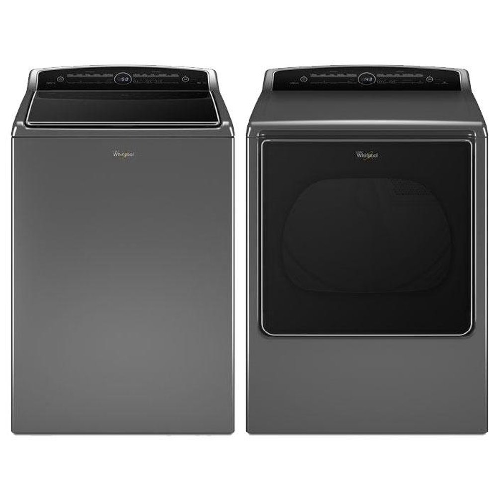 Cabrio Chrome Shadow Top Load Laundry Pair with WTW8500DC 27.5" High