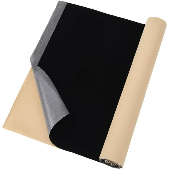 15.7x60.6 Inch Black Velvet Self Adhesive Repair Patch Flock Backing Paper Liner Soft Felt Sticky Solid Color Wallpaper Fabric Peel for Jewelry Display Box Drawer Liners Craft Furniture