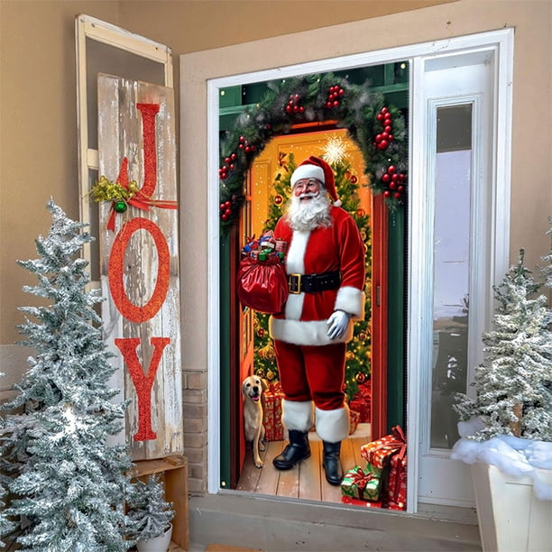 Bannière De Noël Décorative 90x180 Cm – Pour Intérieur Et Extérieur, Tissu Polyester Résistant – Avec Corde Et Anneaux