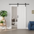 thumbnail image 2 of 30" x 84" Sliding Barn Door with Installation Hardware Solid Manufactured Wood Primed White Surface Paintable Closet Pantry Doors, 2 of 8
