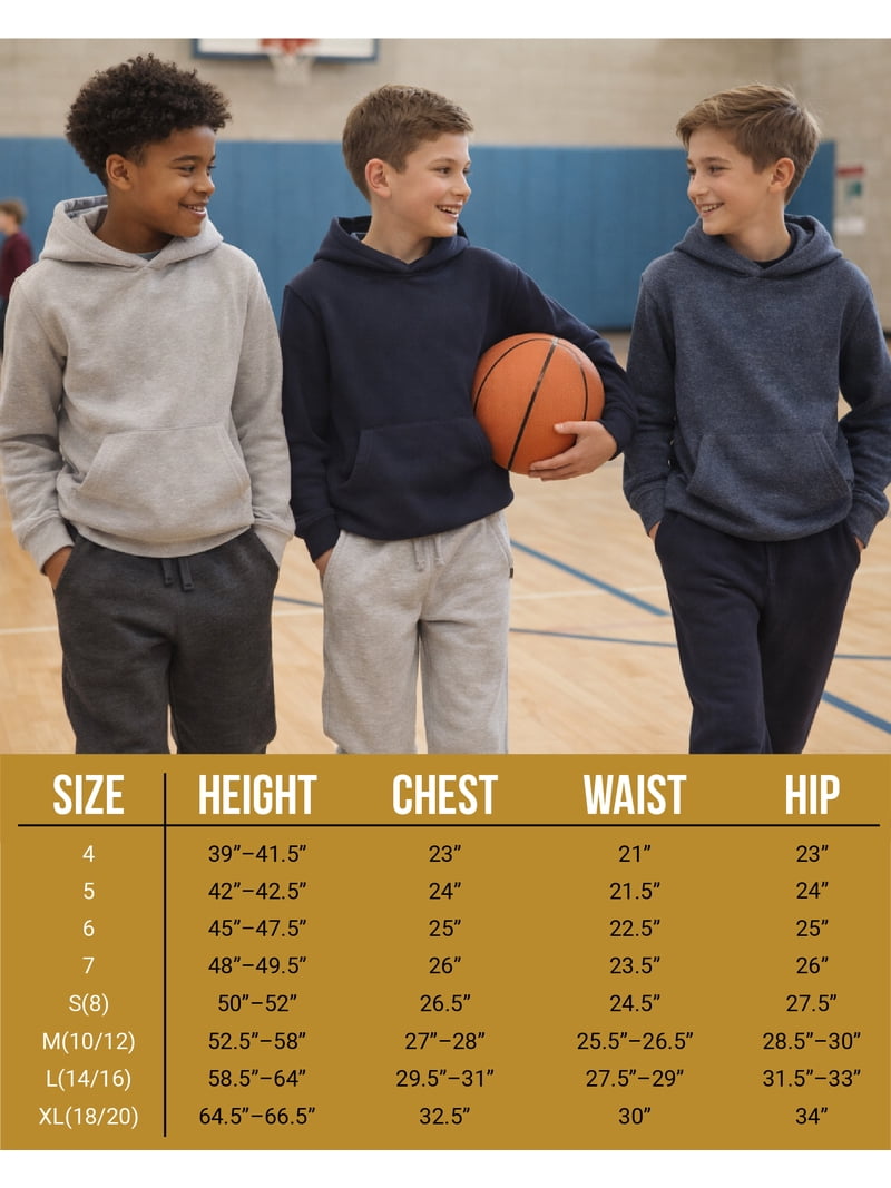 Lee Boys' Joggers Sweatpants, 4 Pack, Cozy Athletic Pants with