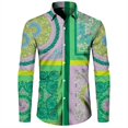 thumbnail image 1 of Camisa de manga larga con estampado retro para hombre, ropa de tendencia de otoño, informal, para exteriores, estilo étnico personalizado, 1 of 6
